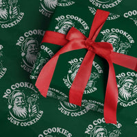 Funny Santa Xmas In July Wrapping Paper Roll No Cookies Just Cocktails Summer Xmas - Wonder Print Shop