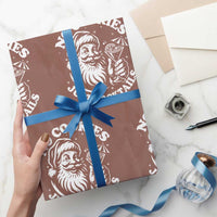Funny Santa Xmas In July Wrapping Paper Roll No Cookies Just Cocktails Summer Xmas - Wonder Print Shop