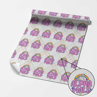Funny Sarcastic Alpha Male Wrapping Paper Roll Unicorn Sarcastic Ironic Weird Y2K Humor