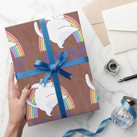 Funny Sarcastic Cat Wrapping Paper Roll Kick Today In The Dick Pastel Rainbow