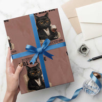 Funny Sarcastic Cat Wrapping Paper Roll Everything Will Kill You So Choose Something Fun - Wonder Print Shop