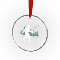 Funny Sasquatch Tennis Player Crystal Glass Ornament Folklore Cryptid Gift - Wonder Print Shop