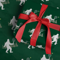 Funny Sasquatch Tennis Player Wrapping Paper Roll Folklore Cryptid Gift - Wonder Print Shop