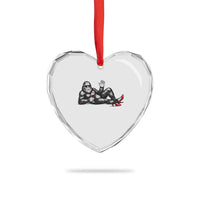 Funny Sassquatch Sexy Heart Crystal Glass Ornament Bigfoot With Cocktail Party Humor - Wonder Print Shop