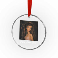 Funny Sassy Christian Doll Face Meme Crystal Glass Ornament Jesus Saw That