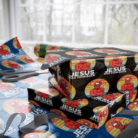 Funny Satan Christmas Wrapping Paper Roll Jesus Has Your Back - Wonder Print Shop