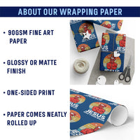 Funny Satan Christmas Wrapping Paper Roll Jesus Has Your Back - Wonder Print Shop