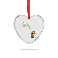 Funny Sausage Waiting For Beer Heart Crystal Glass Ornament Oktoberfest Gift