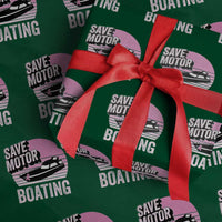 Funny Save Motor Boating Wrapping Paper Roll Breast Cancer Pink Ribbon - Wonder Print Shop