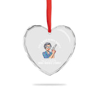 Funny Say A Bad Word About Autism One More Time Heart Crystal Glass Ornament Autism Grandma