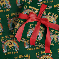 Funny Saying Wrapping Paper Roll It Burns When I Pee Sarcastic Ironic Meme Nostalgia