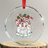 Funny Scared Cartoon Christmas Bowling Pins Crystal Glass Ornament - Wonder Print Shop