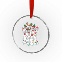 Funny Scared Cartoon Christmas Bowling Pins Crystal Glass Ornament - Wonder Print Shop
