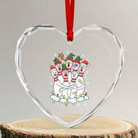 Funny Scared Cartoon Christmas Bowling Pins Heart Crystal Glass Ornament - Wonder Print Shop
