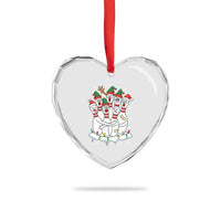 Funny Scared Cartoon Christmas Bowling Pins Heart Crystal Glass Ornament - Wonder Print Shop