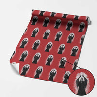 Funny Scary Bunny Face Ghost Heart Hand Sign Easter Day Wrapping Paper Roll