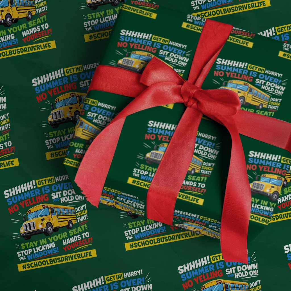 Funny School Bus Driver Life Wrapping Paper Roll Back to School Teacher Kids