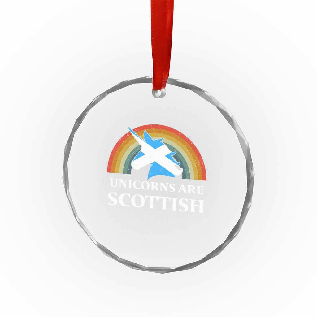 Funny Scotland Pride Unicorn Crystal Glass Ornament Unicorns Are Scottish Rainbow - Wonder Print Shop