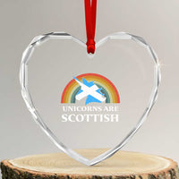Funny Scotland Pride Unicorn Heart Crystal Glass Ornament Unicorns Are Scottish Rainbow - Wonder Print Shop