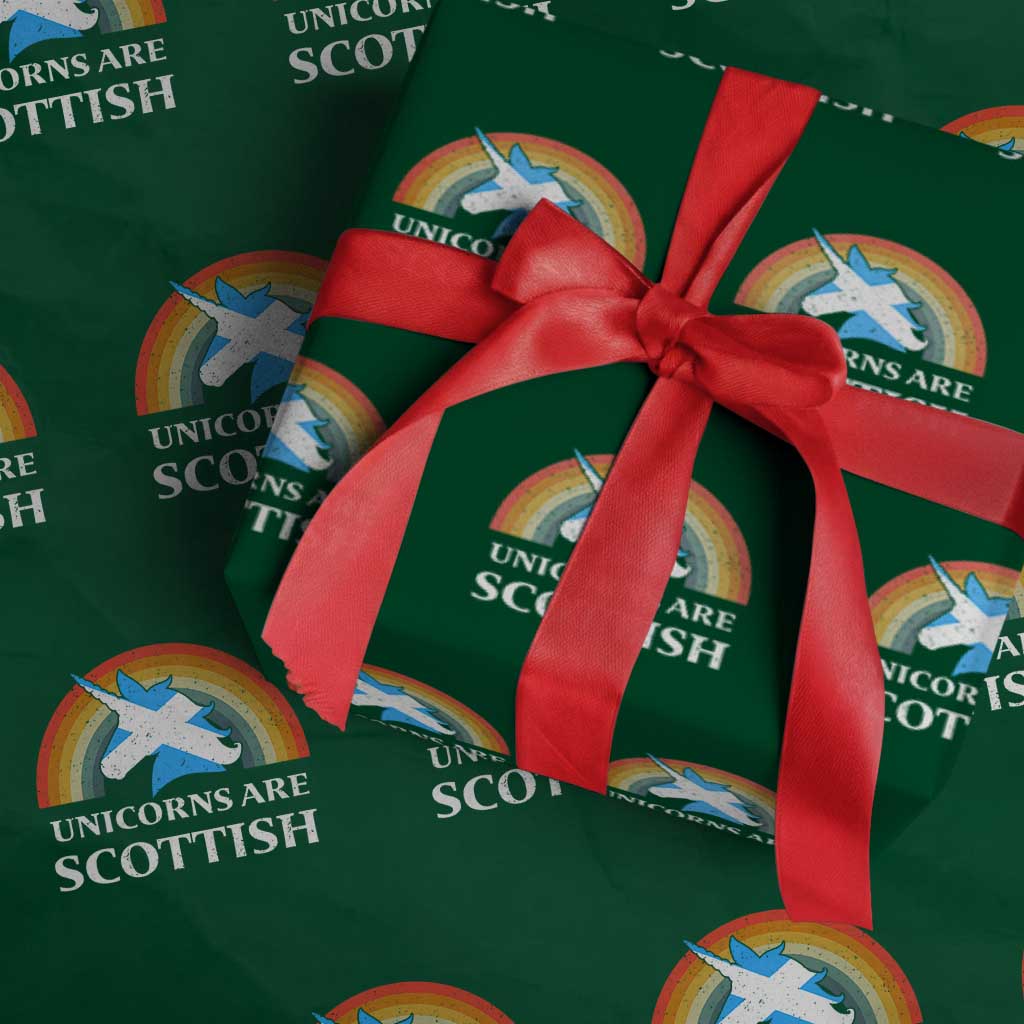Funny Scotland Pride Unicorn Wrapping Paper Roll Unicorns Are Scottish Rainbow - Wonder Print Shop