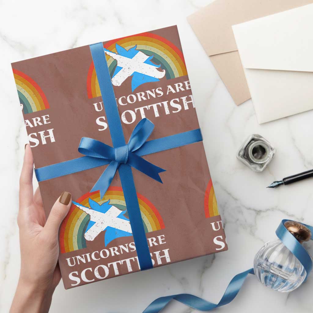 Funny Scotland Pride Unicorn Wrapping Paper Roll Unicorns Are Scottish Rainbow - Wonder Print Shop