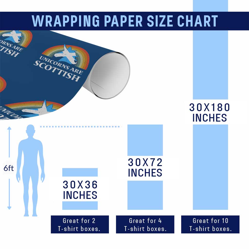 Funny Scotland Pride Unicorn Wrapping Paper Roll Unicorns Are Scottish Rainbow - Wonder Print Shop