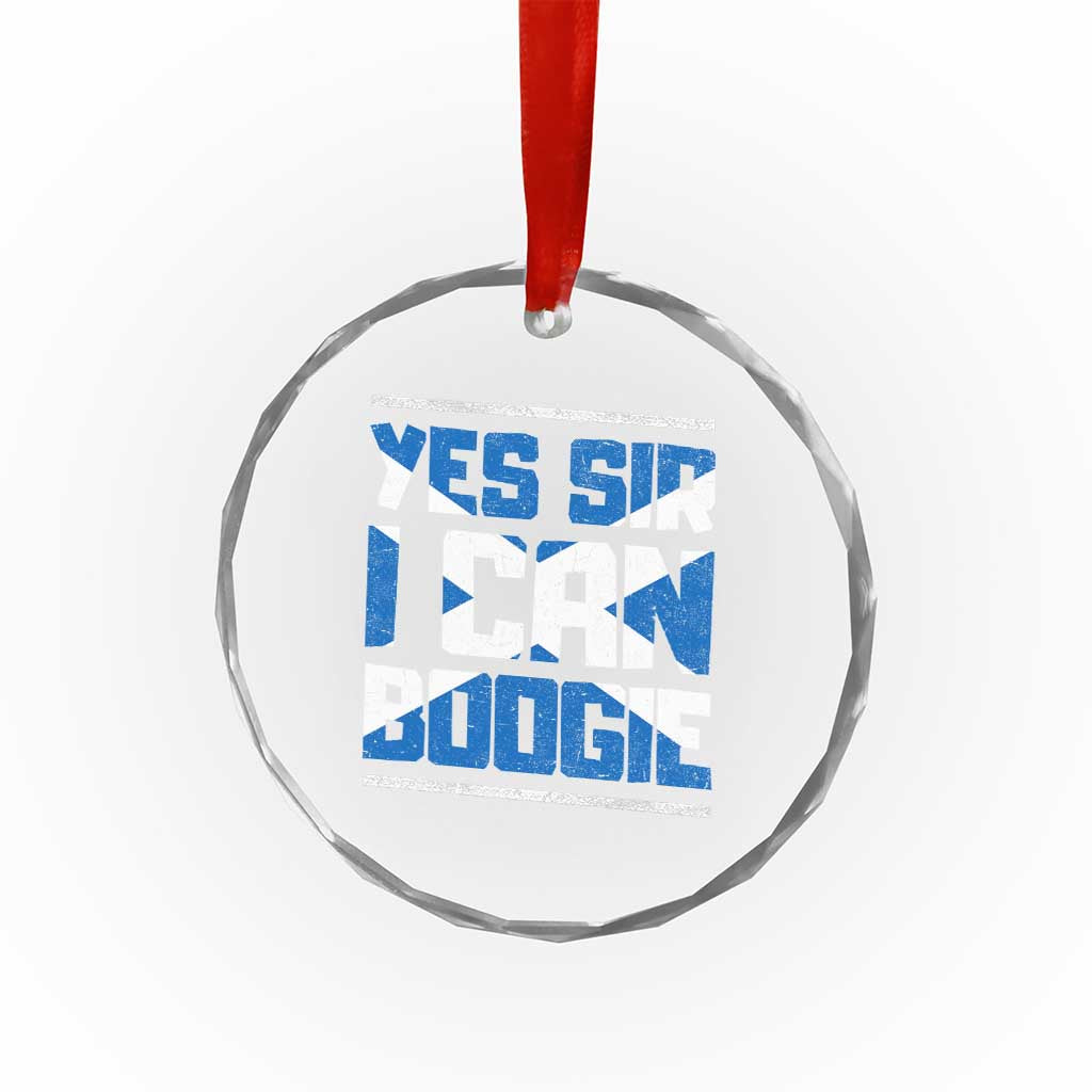 Funny Scottish Anthem Fan Saltire Flag Crystal Glass Ornament Yes Sir I Can Boogie Sports Style Scotland Football Supporters