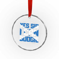Funny Scottish Anthem Fan Saltire Flag Crystal Glass Ornament Yes Sir I Can Boogie Sports Style Scotland Football Supporters