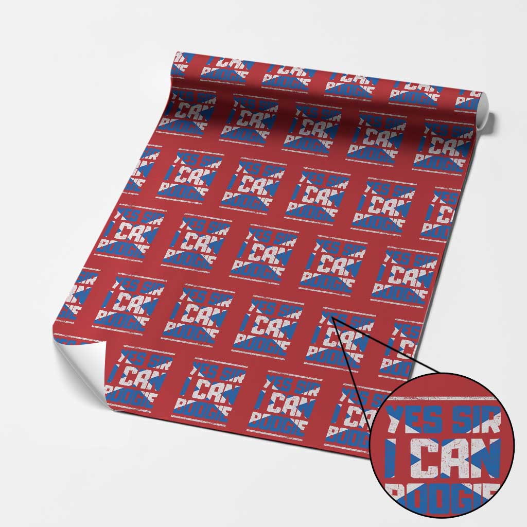 Funny Scottish Anthem Fan Saltire Flag Wrapping Paper Roll Yes Sir I Can Boogie Sports Style Scotland Football Supporters