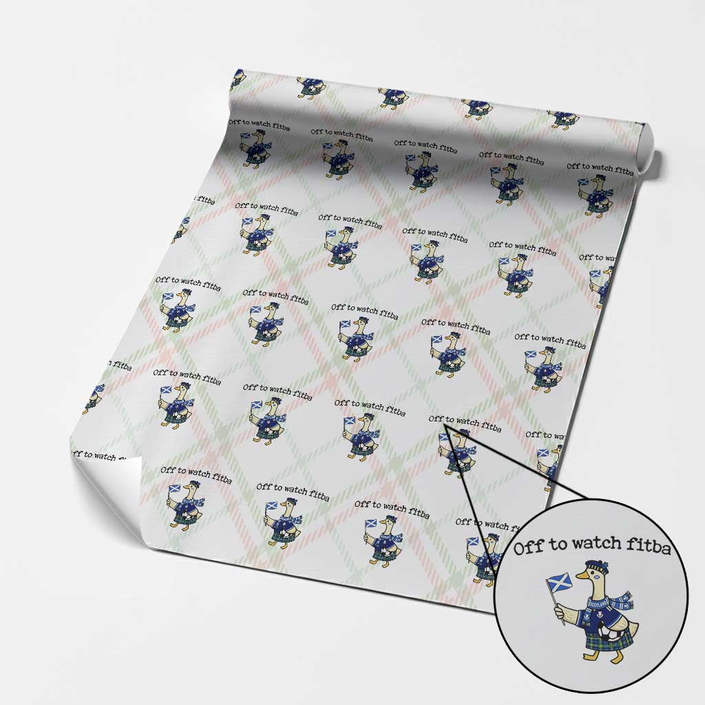 Funny Scottish Goose Scotland Football Wrapping Paper Roll Off to Watch Fitba Soccer Fans Meme