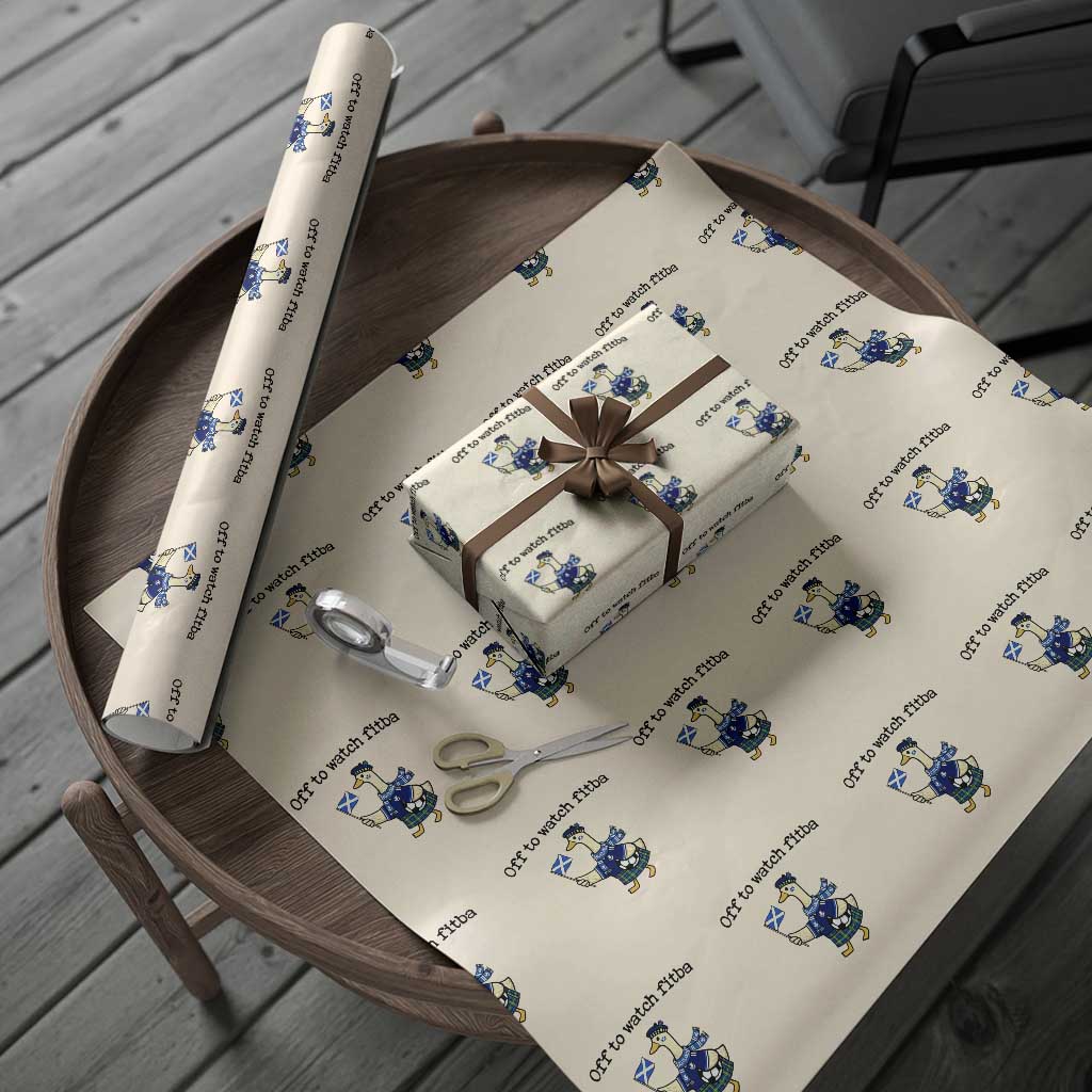 Funny Scottish Goose Scotland Football Wrapping Paper Roll Off to Watch Fitba Soccer Fans Meme