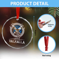 Funny Scottish Viking Crystal Glass Ornament Until Valhalla Vintage Scottish Flag Skull - Wonder Print Shop