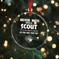 Funny Scout Crystal Glass Ornament Never Mess With A Scout Compass - Wonder Print Shop