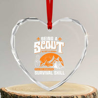 Funny Scout Heart Crystal Glass Ornament Being A Scout Is Not A Hobby Survival Skill Adventure - Wonder Print Shop
