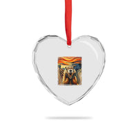Funny Scream Groundhog Heart Crystal Glass Ornament Woddchuck Day - Wonder Print Shop