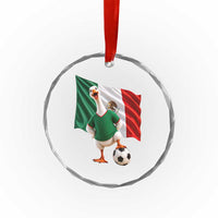 Funny Screaming Merlin the Duck Crystal Glass Ornament Mexico Soccer Flag Football Fans