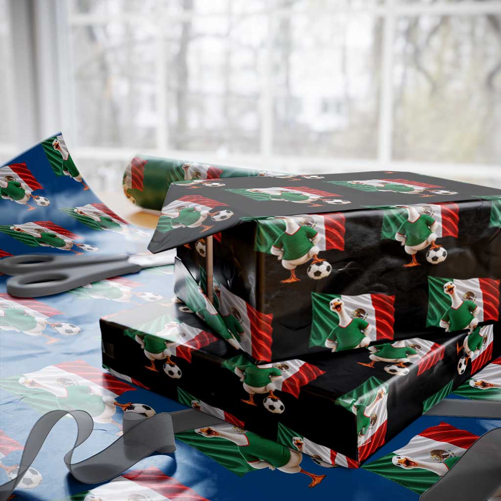 Funny Screaming Merlin the Duck Wrapping Paper Roll Mexico Soccer Flag Football Fans