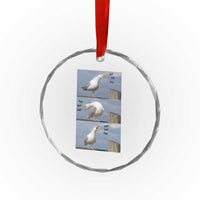 Funny Seagull Papa Crystal Glass Ornament Fathers Day Gift Ocean Life Dad Graphic