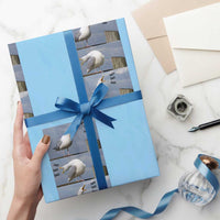 Funny Seagull Papa Wrapping Paper Roll Fathers Day Gift Ocean Life Dad Graphic