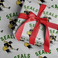 Funny Seal Ice Hockey Player Wrapping Paper Roll Winter Sports Gift - Wonder Print Shop