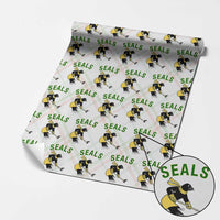 Funny Seal Ice Hockey Player Wrapping Paper Roll Winter Sports Gift - Wonder Print Shop