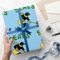 Funny Seal Ice Hockey Player Wrapping Paper Roll Winter Sports Gift - Wonder Print Shop
