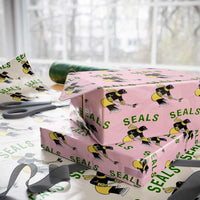 Funny Seal Ice Hockey Player Wrapping Paper Roll Winter Sports Gift - Wonder Print Shop