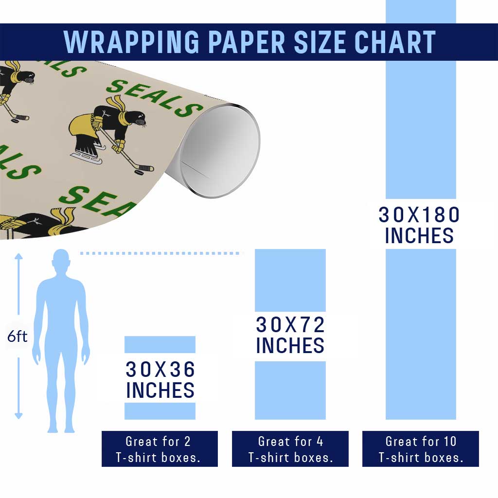 Funny Seal Ice Hockey Player Wrapping Paper Roll Winter Sports Gift - Wonder Print Shop