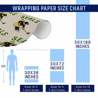 Funny Seal Ice Hockey Player Wrapping Paper Roll Winter Sports Gift - Wonder Print Shop