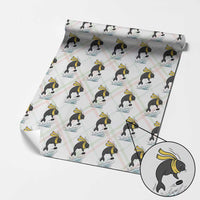 Funny Seal Playing Ice Hockey Wrapping Paper Roll Winter Sports Gift - Wonder Print Shop