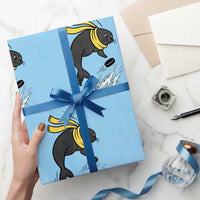 Funny Seal Playing Ice Hockey Wrapping Paper Roll Winter Sports Gift - Wonder Print Shop