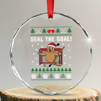 Funny Seal The Goal Crystal Glass Ornament Goalie Ice Hockey Player Gift - Wonder Print Shop