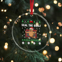 Funny Seal The Goal Crystal Glass Ornament Goalie Ice Hockey Player Gift - Wonder Print Shop