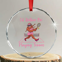 Funny Sexy Bigfoot Playing Tennis Crystal Glass Ornament Gift For Girls - Wonder Print Shop